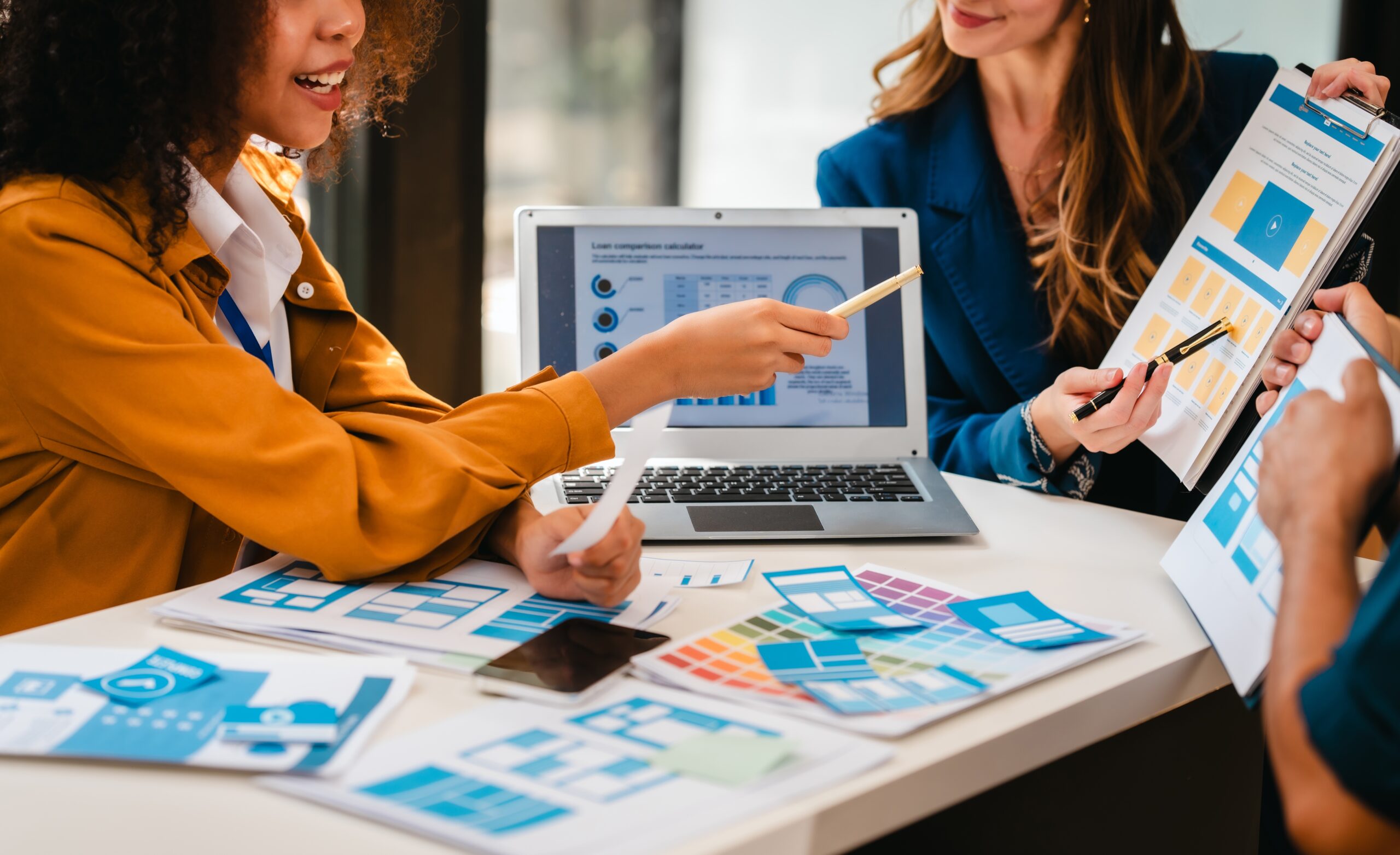 team preparing personalized direct marketing strategies